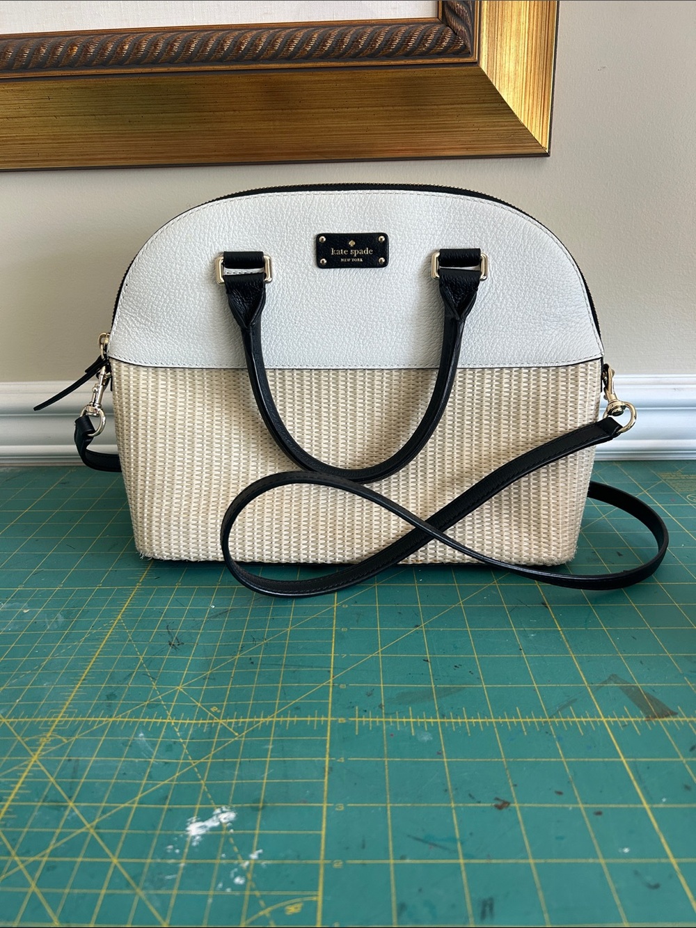 Kate Spade grove street straw large Carli satchel - Crossbody and Handbag